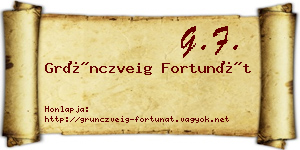 Grünczveig Fortunát névjegykártya